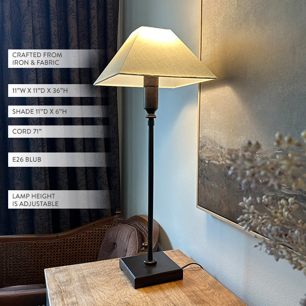 36 Inch Ivory Adjustable Table Lamp