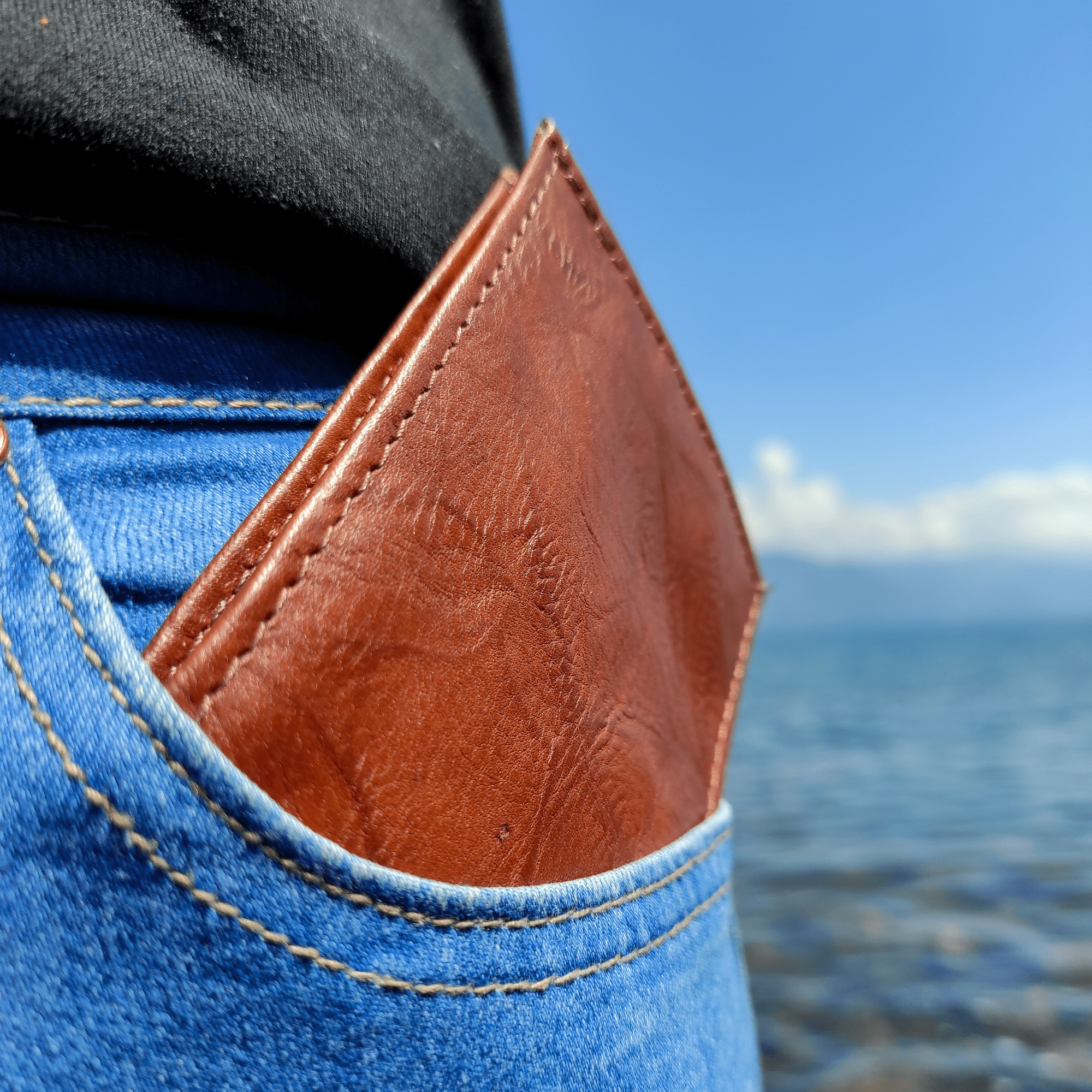 Leather Bifold Wallet with ID Window