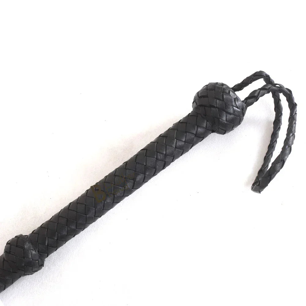 Black Leather Bullwhip 3ft, 4ft, 6ft & 8ft – 8 Plait Handmade Real Cowhide Rope Core Whip