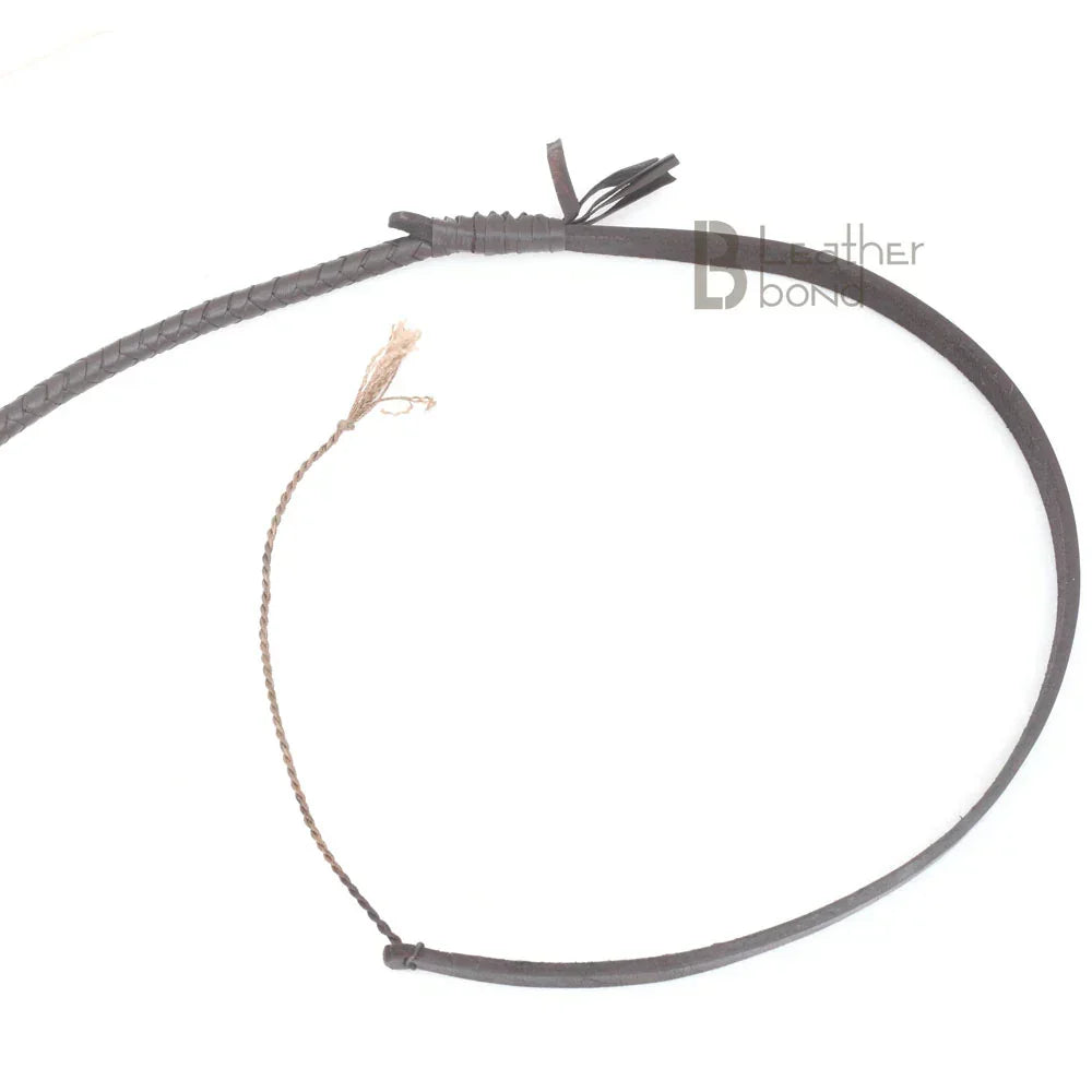 Indiana Jones 6ft, 8ft, 10ft & 12ft with 8 Plait Dark Brown Bullwhip Real Genuine Cowhide Leather Bull Whip