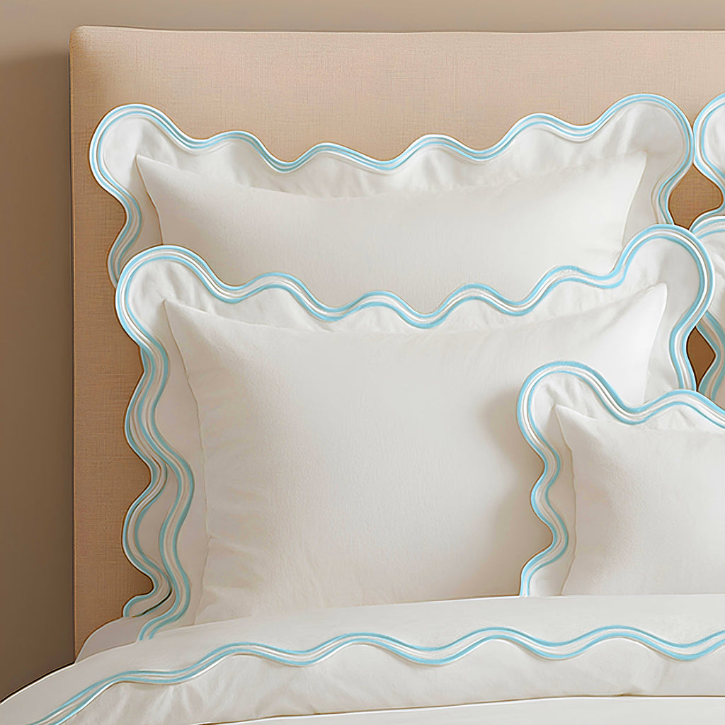 400TC Cotton Sateen Luxurious Double Scalloped Duvet Cover Set
