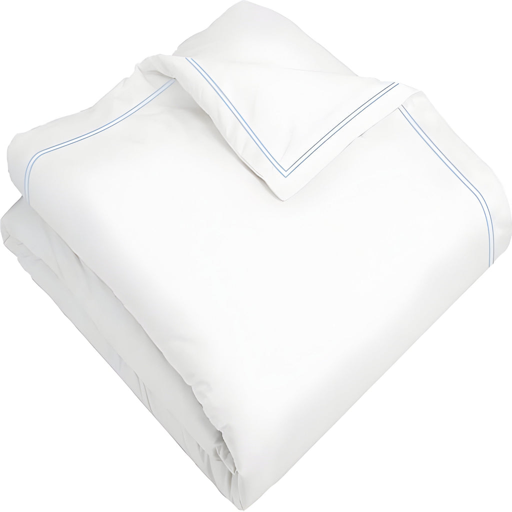 400TC Cotton Double Edge Embroidery Sateen Solid Duvet Cover Set