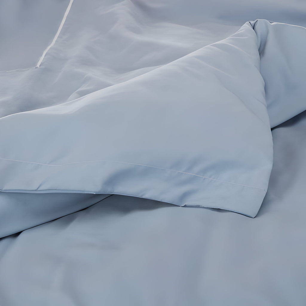 400TC Cotton Luxurious Single Embroidery Sateen Solid Duvet Cover Set