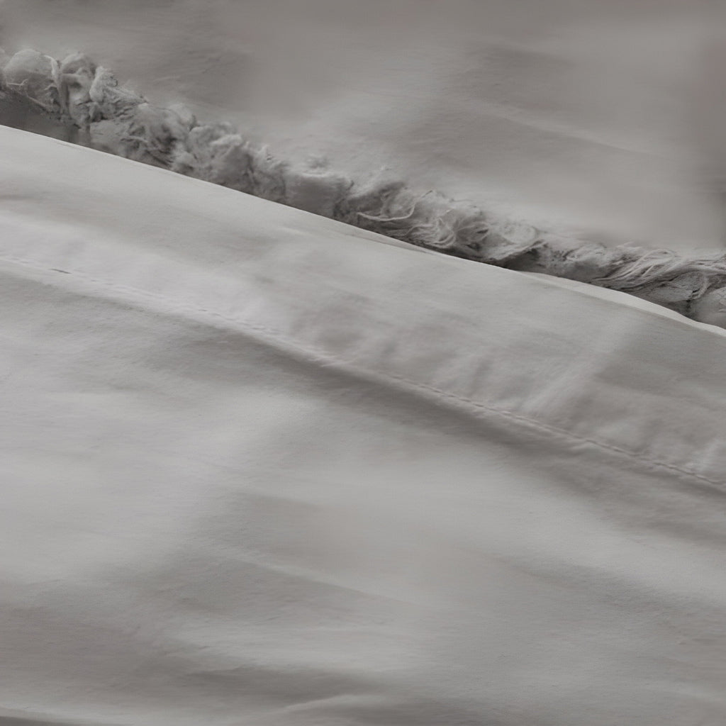 400TC Cotton Sateen Solid Fringe Duvet Cover Set
