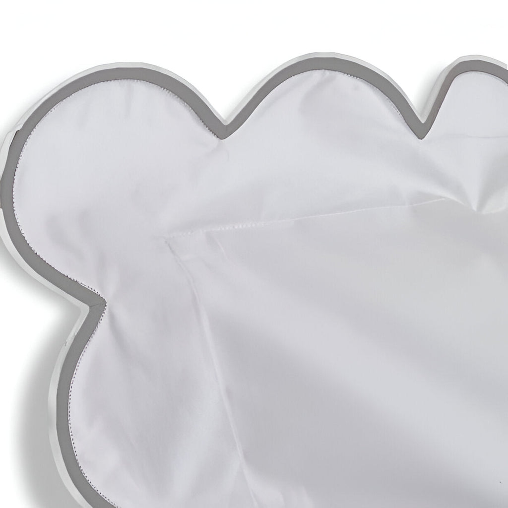 400TC Cotton Scallop Embroidery Sateen Solid Duvet Cover Set