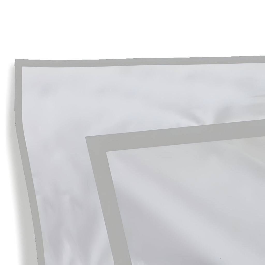 400TC Embroidery & Border Cotton Sateen Solid Duvet Cover Set