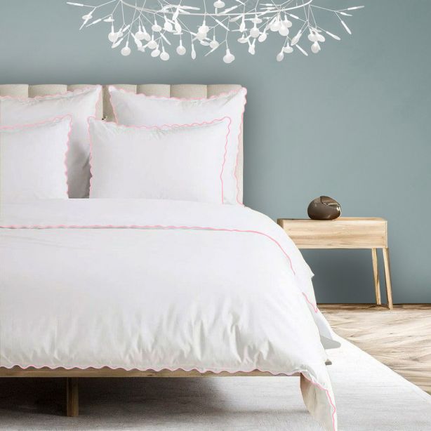 400TC Cotton Small Scallop Embroidery Duvet Cover Set