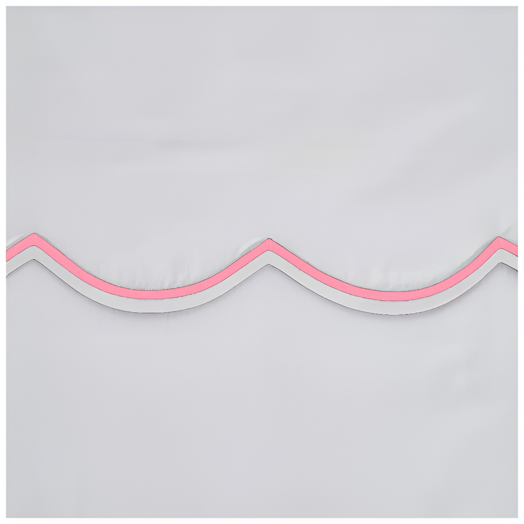 400TC Cotton Scallop Embroidery Sateen Solid Duvet Cover Set