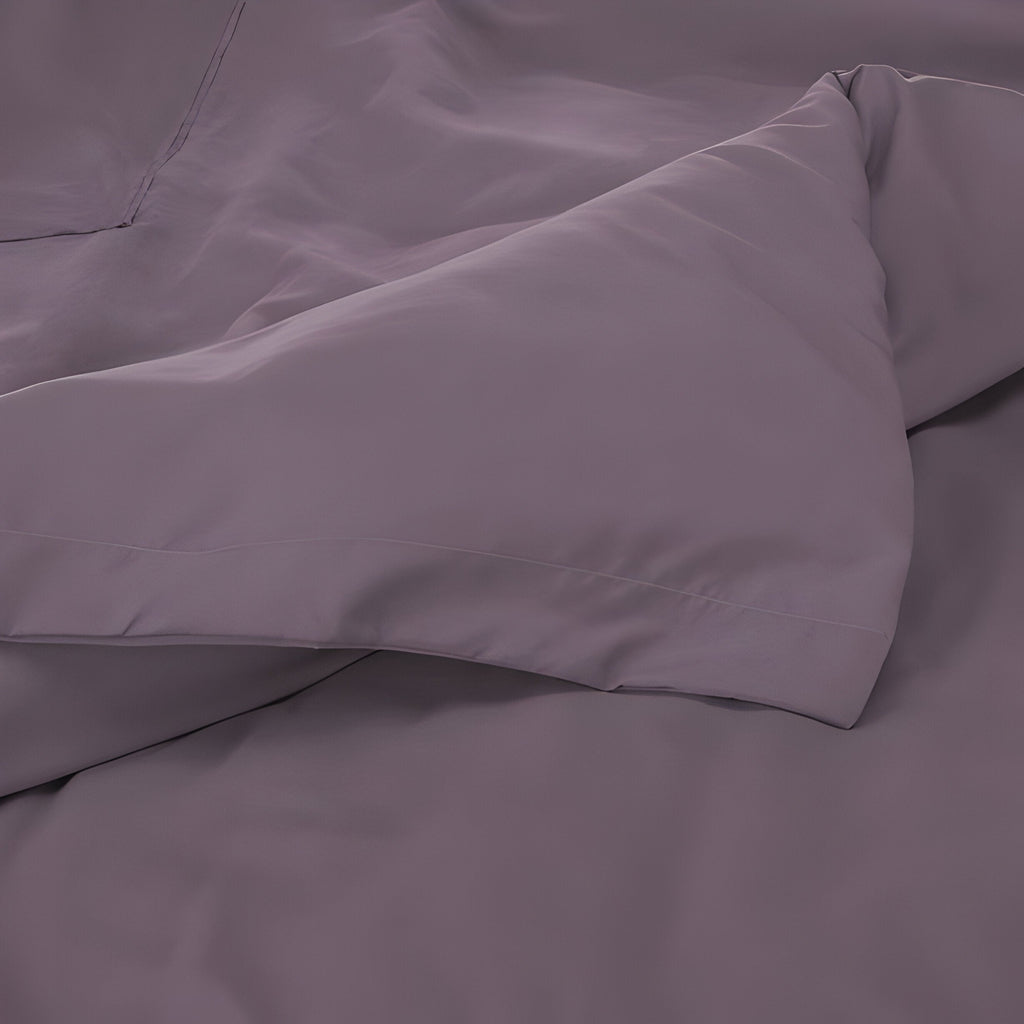 400TC Cotton Luxurious Single Embroidery Sateen Solid Duvet Cover Set