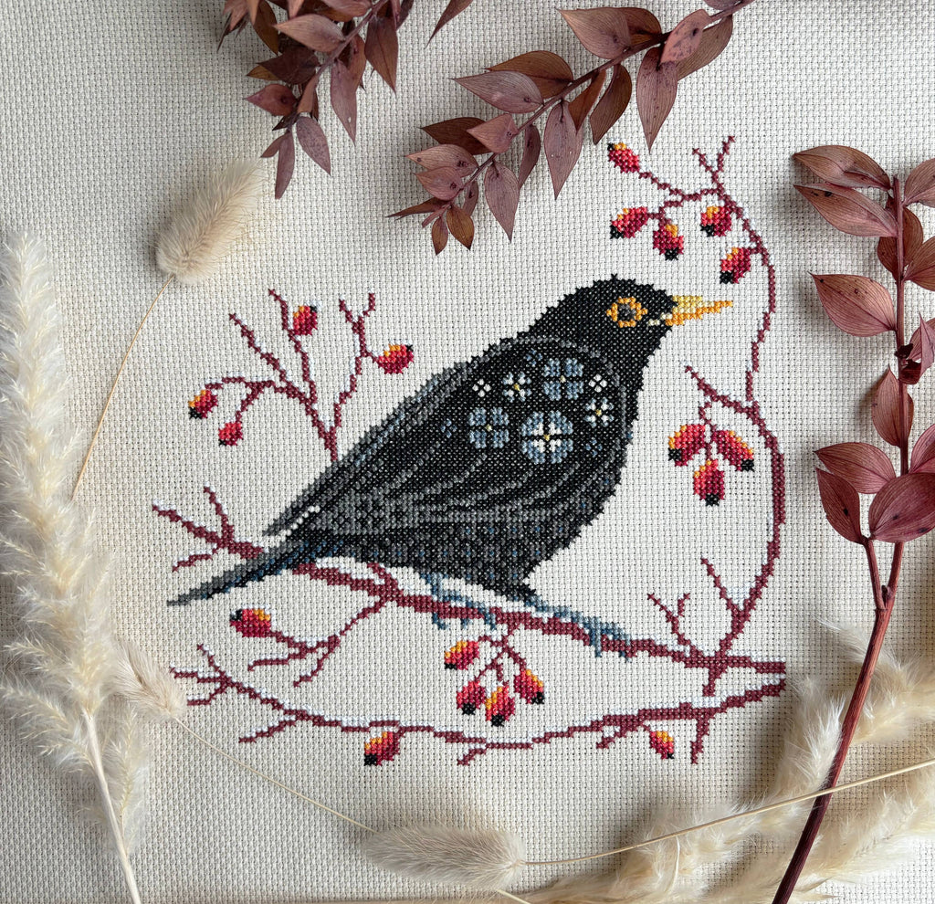 Love Poppet - Blackbird at Dawn - Cross Stitch Kit