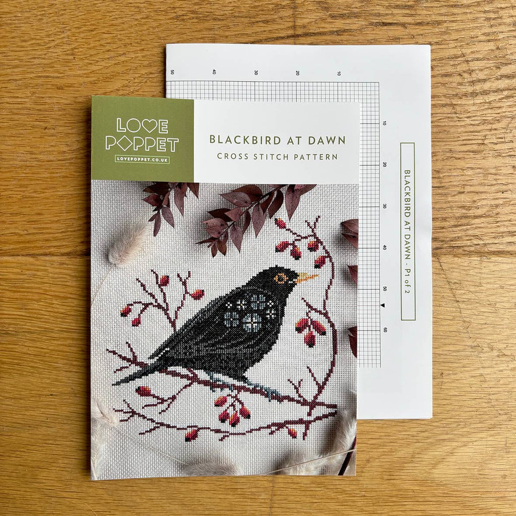 Love Poppet - Blackbird at Dawn - Cross Stitch Kit