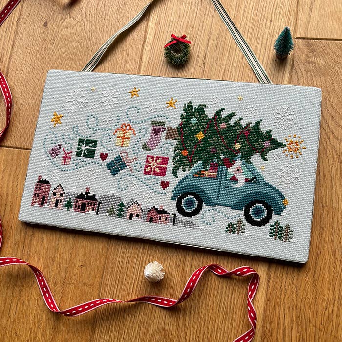 Driving Home for Christmas Cross Stitch Kit – Love Poppet Winter Stitch-Along