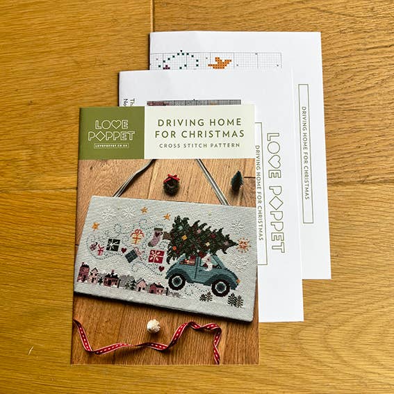 Driving Home for Christmas Cross Stitch Kit – Love Poppet Winter Stitch-Along