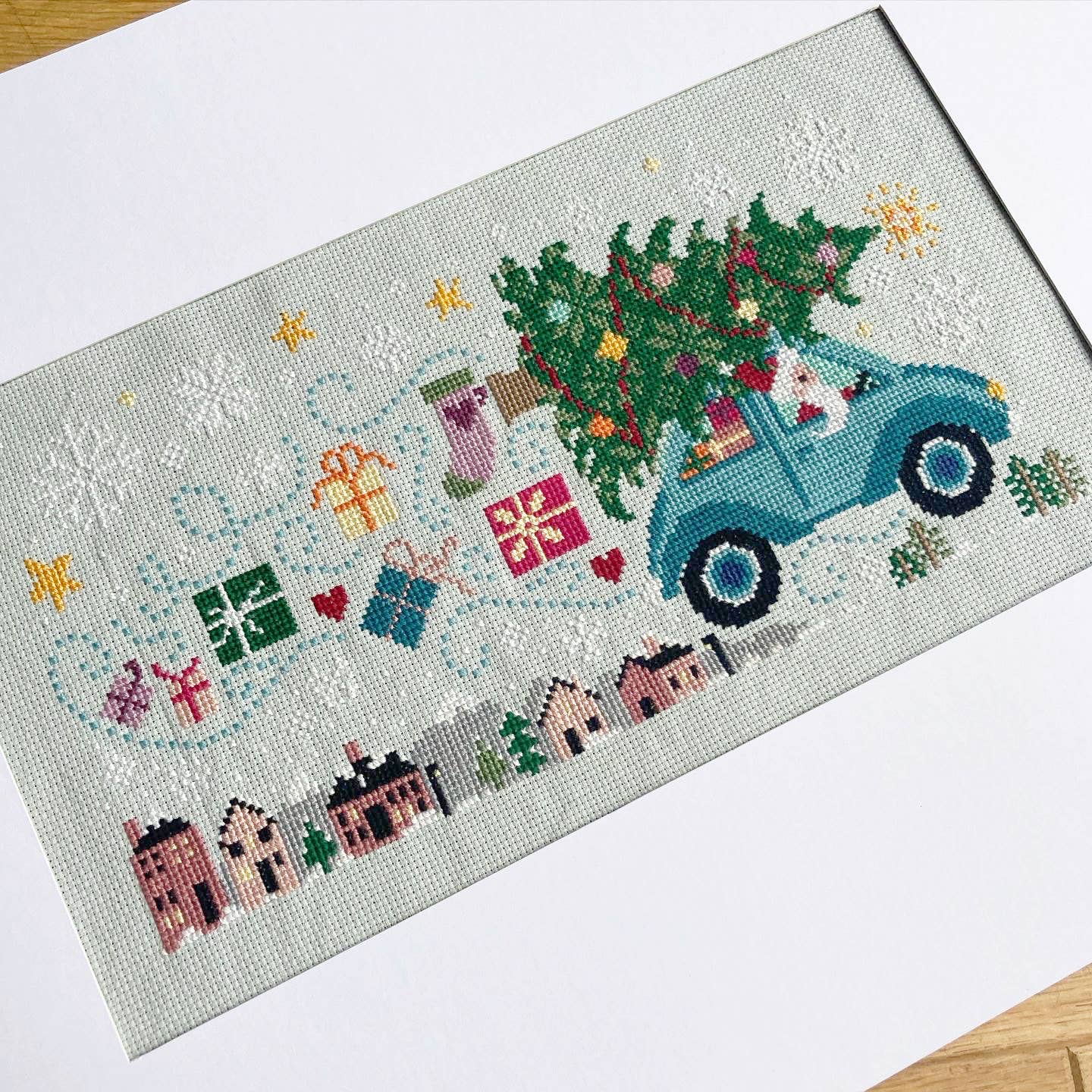 Driving Home for Christmas Cross Stitch Kit – Love Poppet Winter Stitch-Along