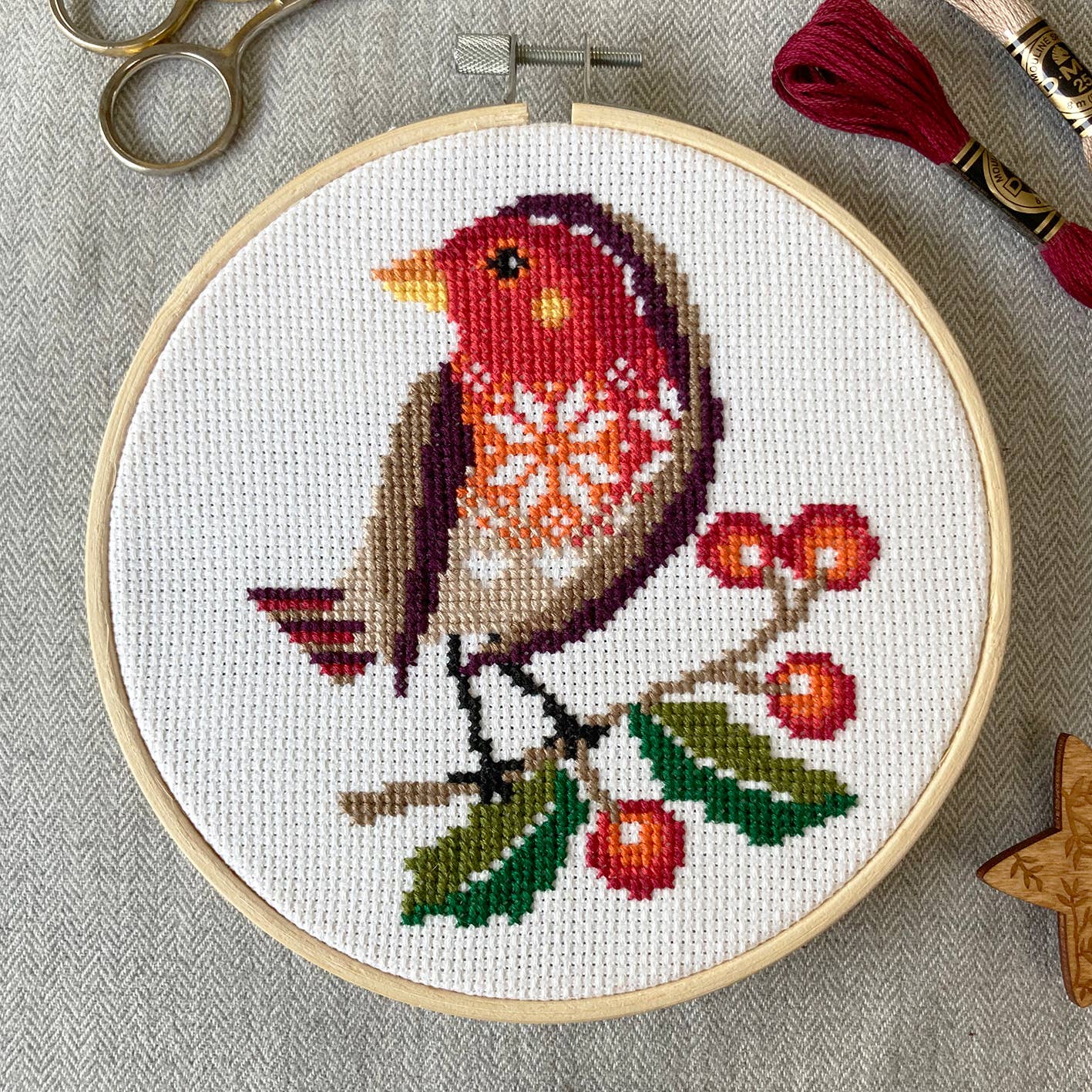 Love Poppet - Rockin Robin - Cross Stitch Kit