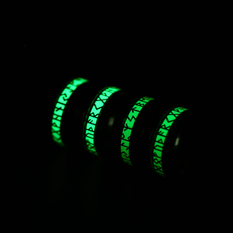 Luminous Runes Stainless Steel Ring