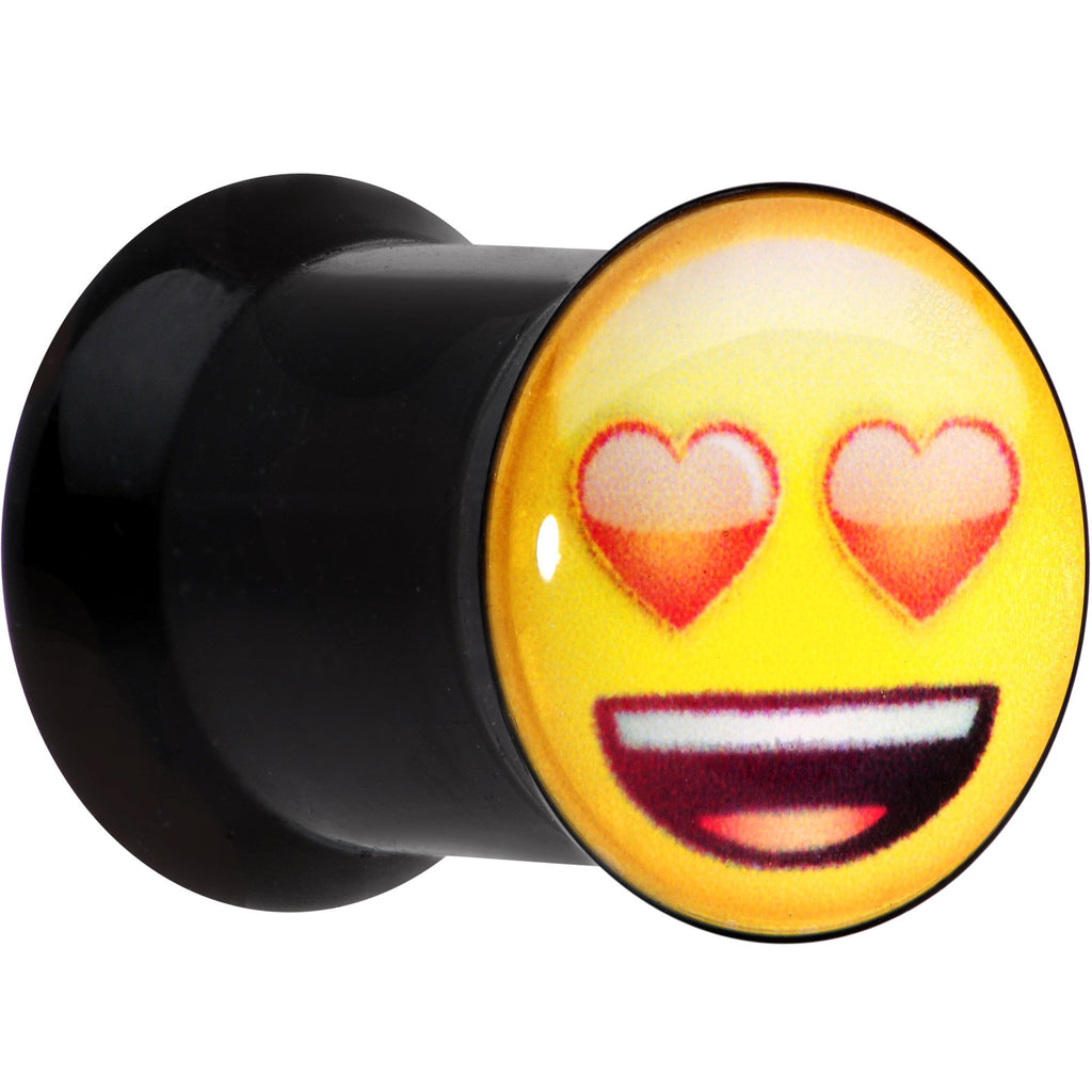 0G Licensed Heart Eyes emoji Acrylic Double Flare Plug Set