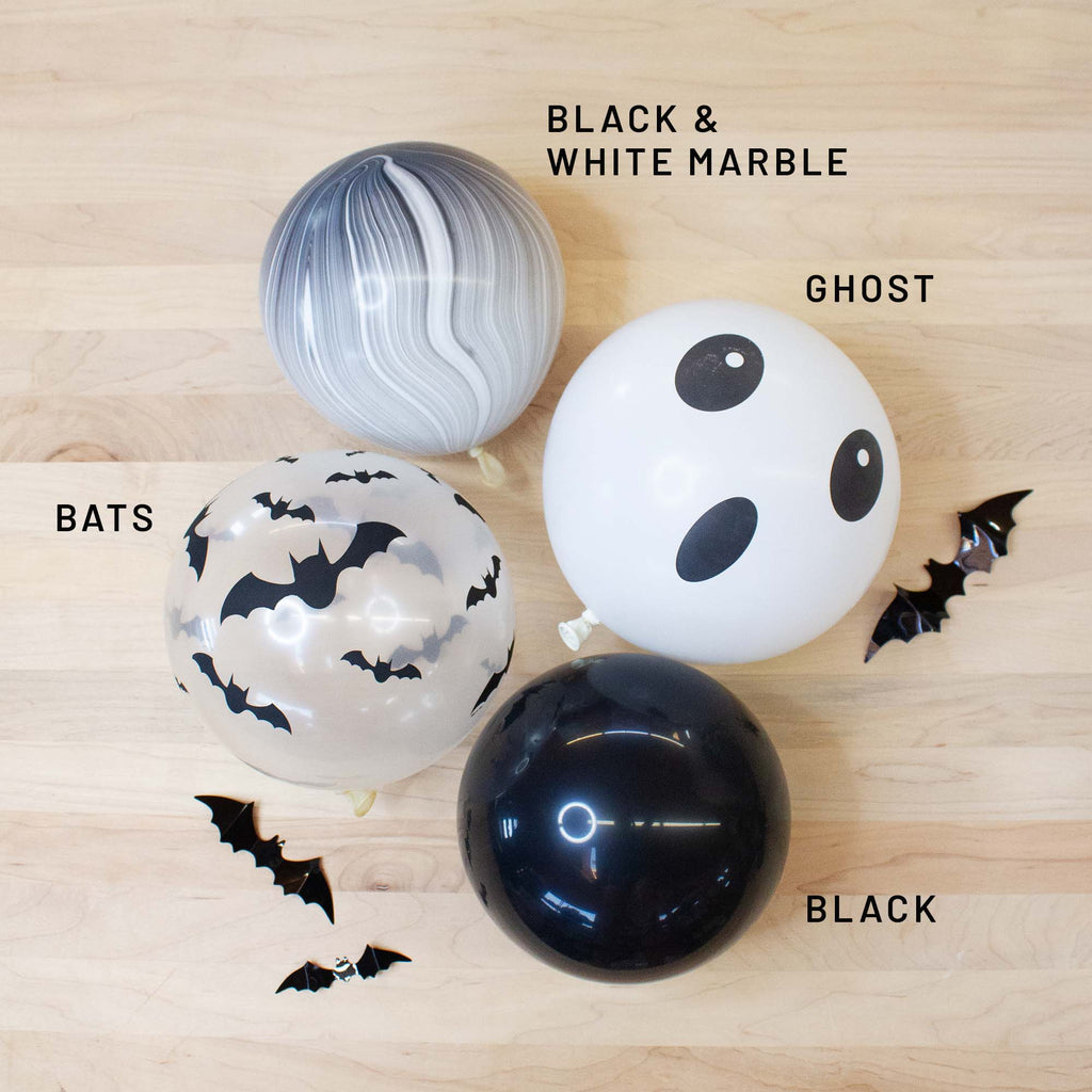 Marble Black and White Latex Balloon Pack (12")