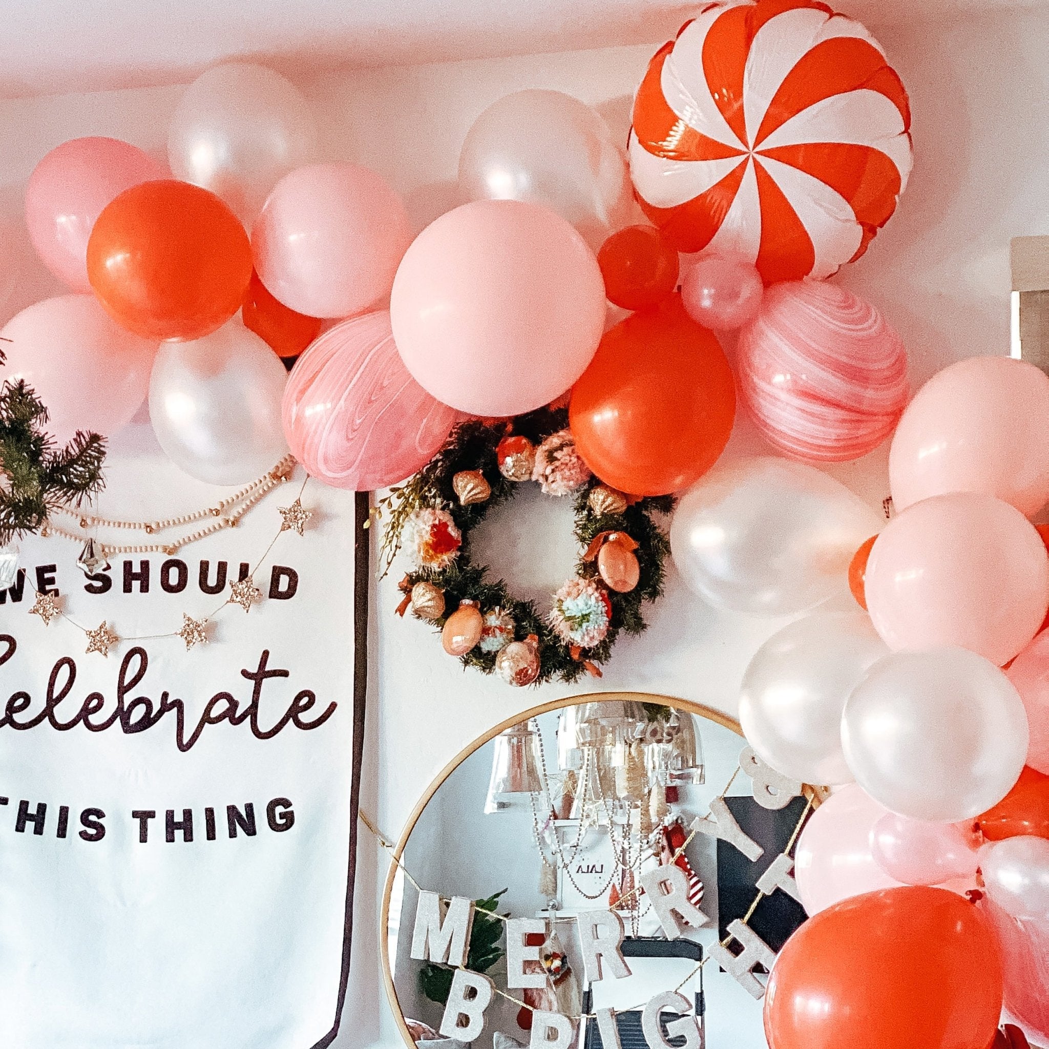 Marble Pink and White Latex Balloon Pack (12")