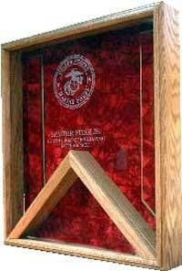 Coast Guard Flag Display Case - Shadow Box, Oak