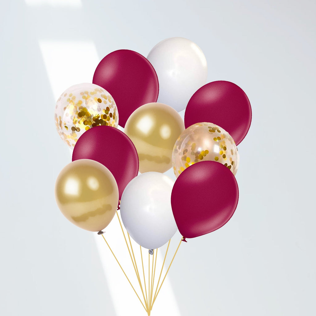 Maroon and Gold Graduation 2025 Balloon Bouquet