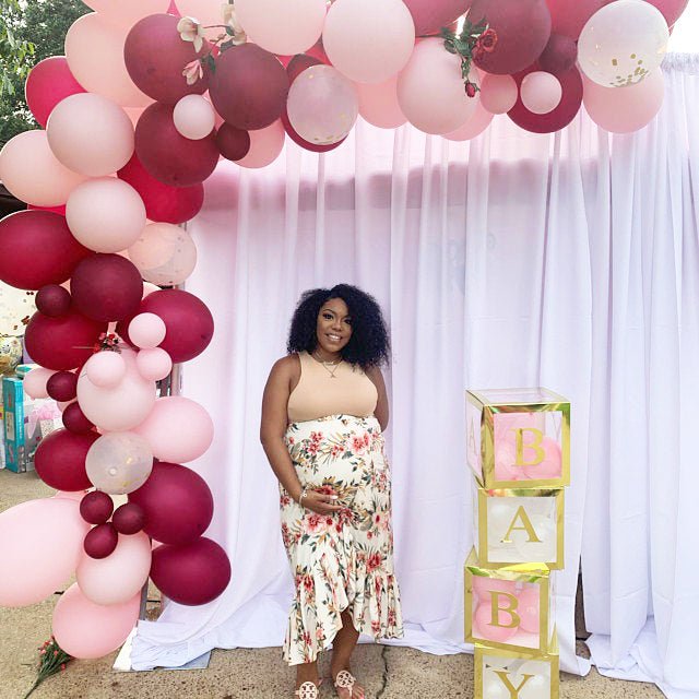Pink, Burgundy & Gold Confetti Balloon Garland Kit