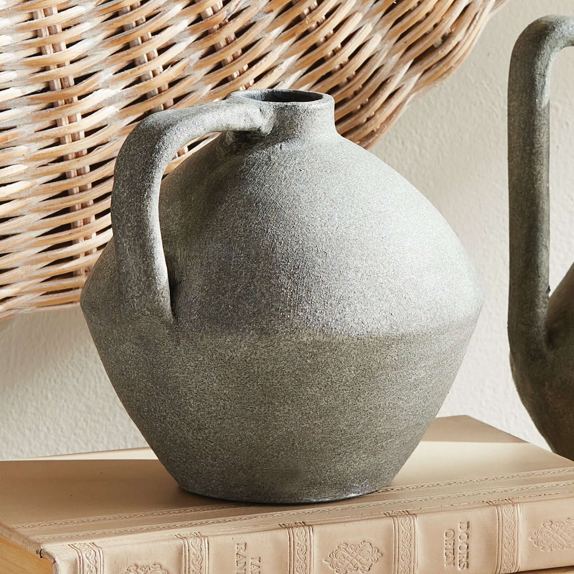 Mediterranean Terracotta Amphora Style Decorative Vase