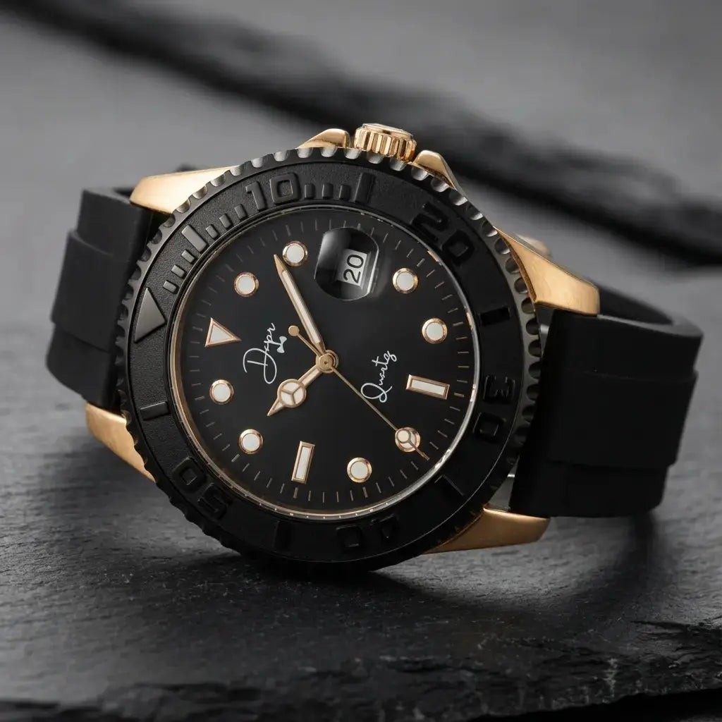 Minimalist Quartz Watch - The Dark Night Rose Gold Edition