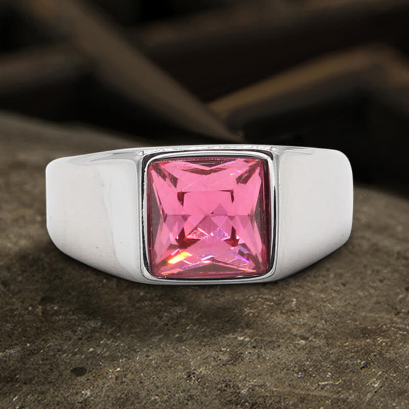 Minimalist Birthstone Stainless Steel Ring