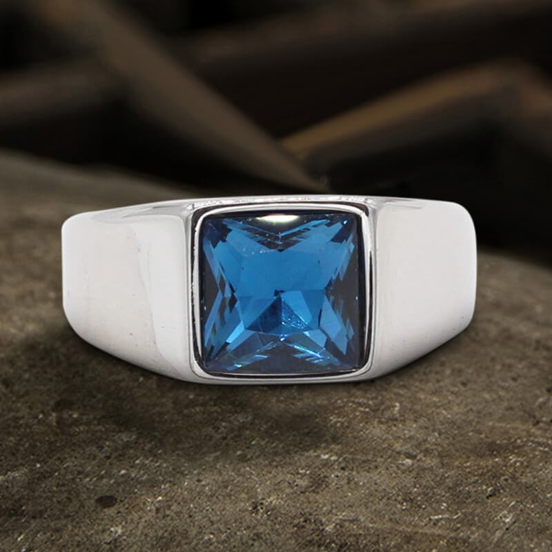 Minimalist Birthstone Stainless Steel Ring