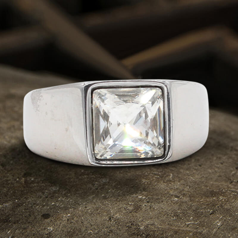 Minimalist Birthstone Stainless Steel Ring