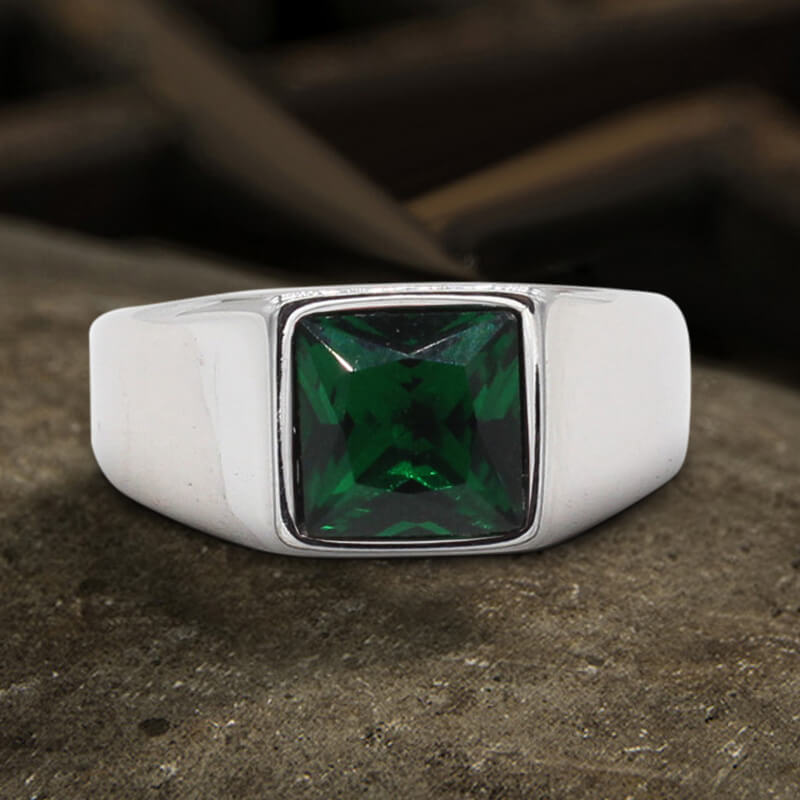 Minimalist Birthstone Stainless Steel Ring