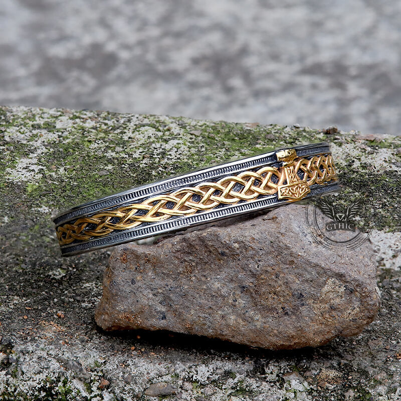 Mjölnir Hammer Stainless Steel Viking Cuff Bracelet