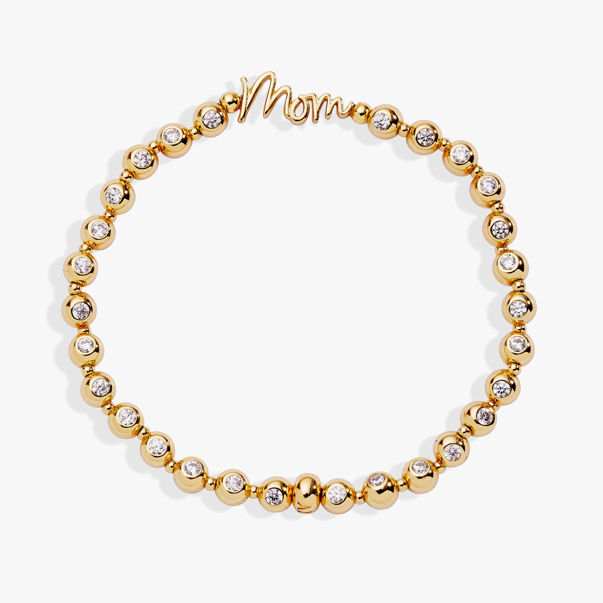 Mom Elongated Crystal Stretch Bracelet