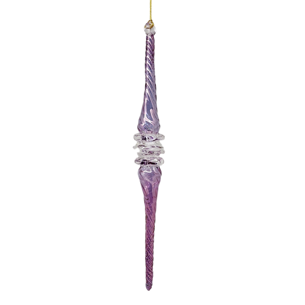 Lavender Twirl Glass Ornament