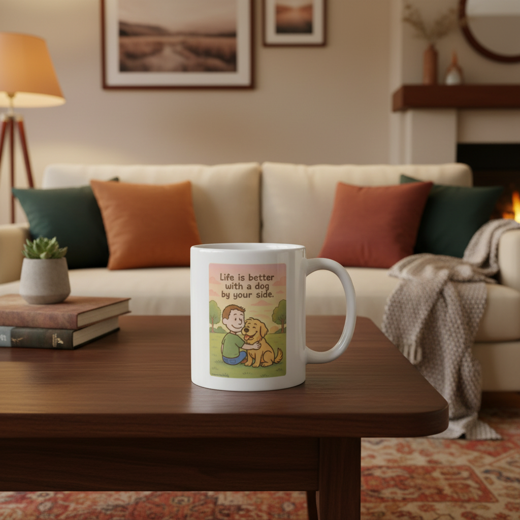 Man with His Dog, Life is Better with a Dog Mug
