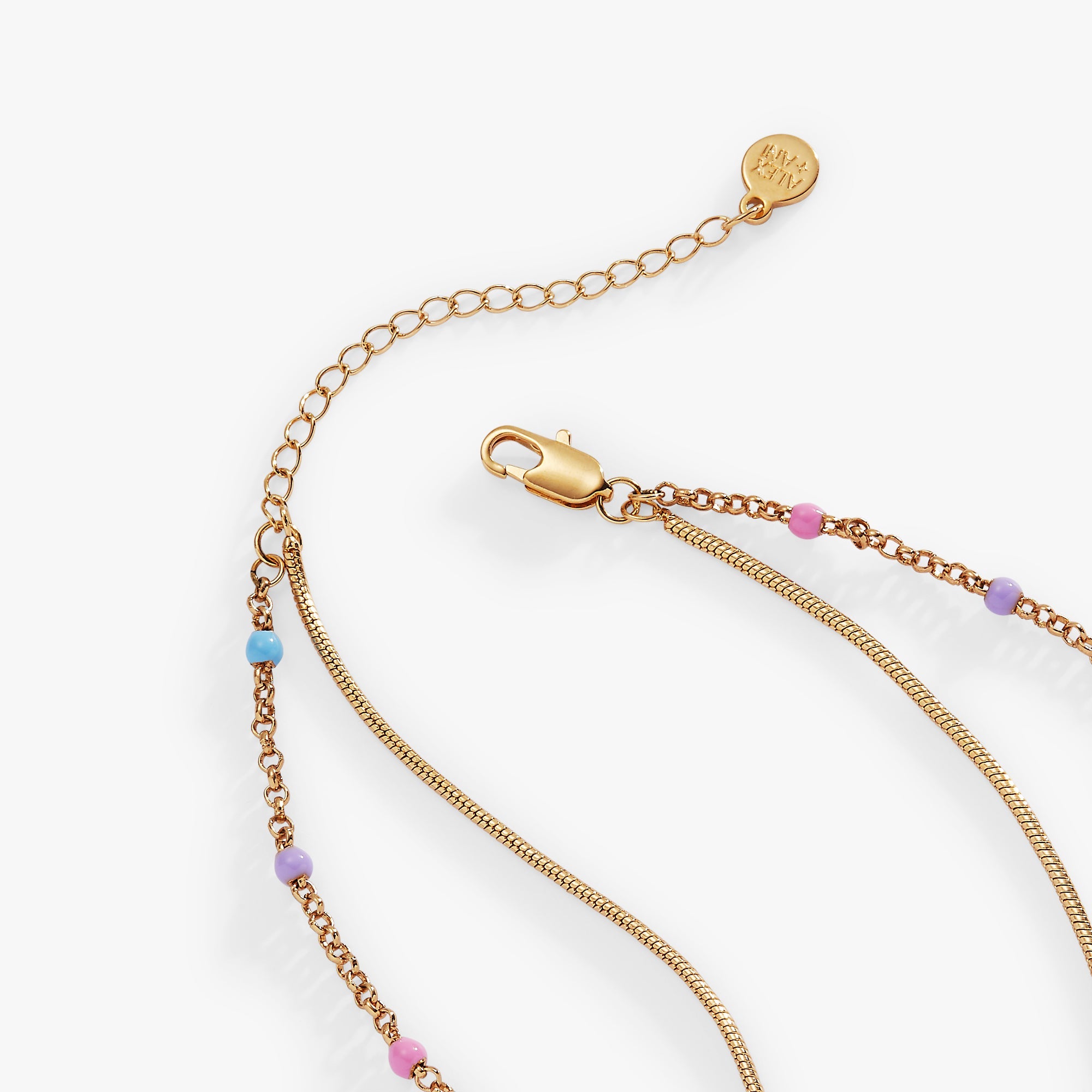 Multi Colored Heart Layered Necklace