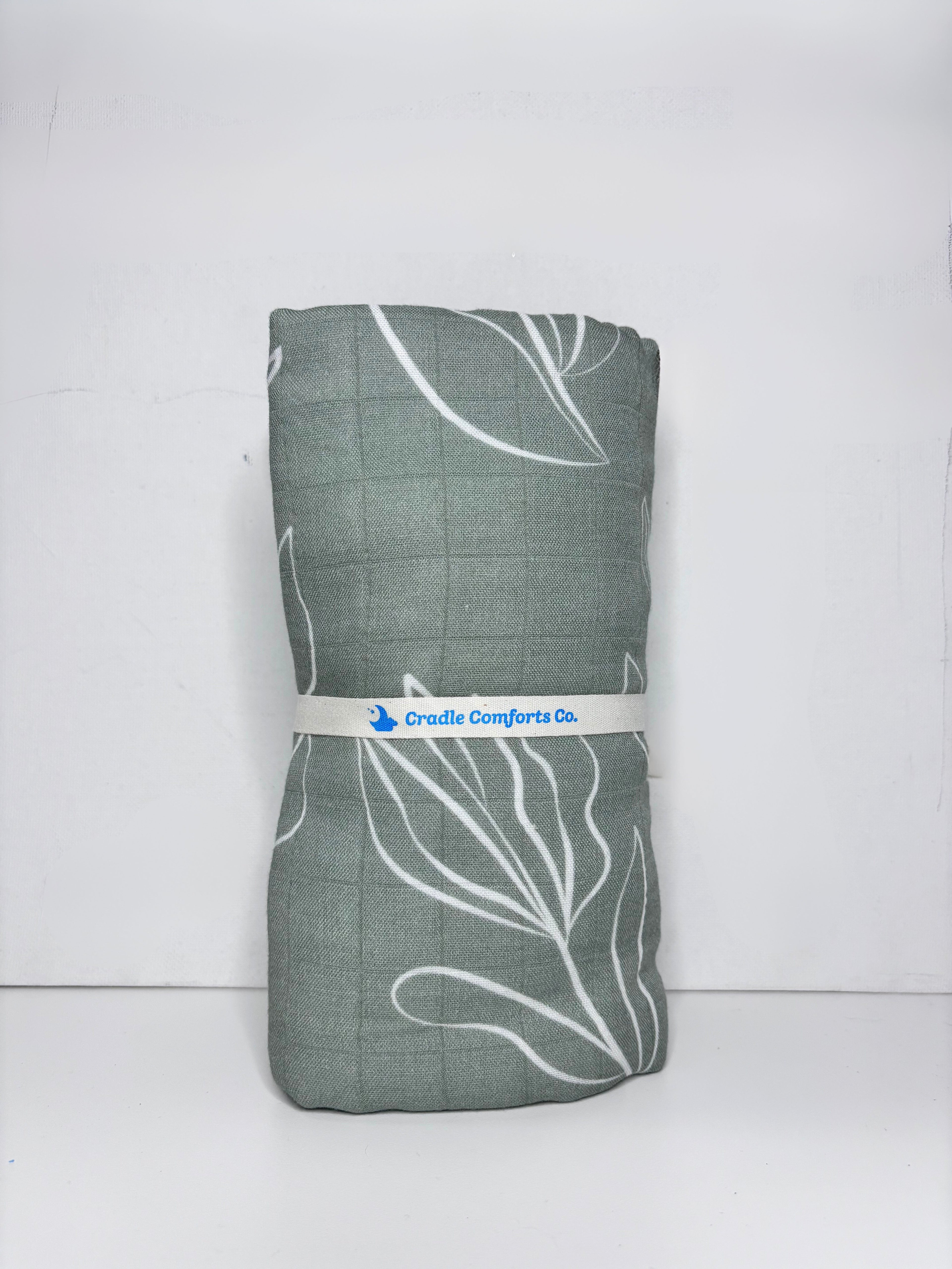 Natural Oasis Willow Organic Bamboo Cotton Muslin Swaddle Blanket