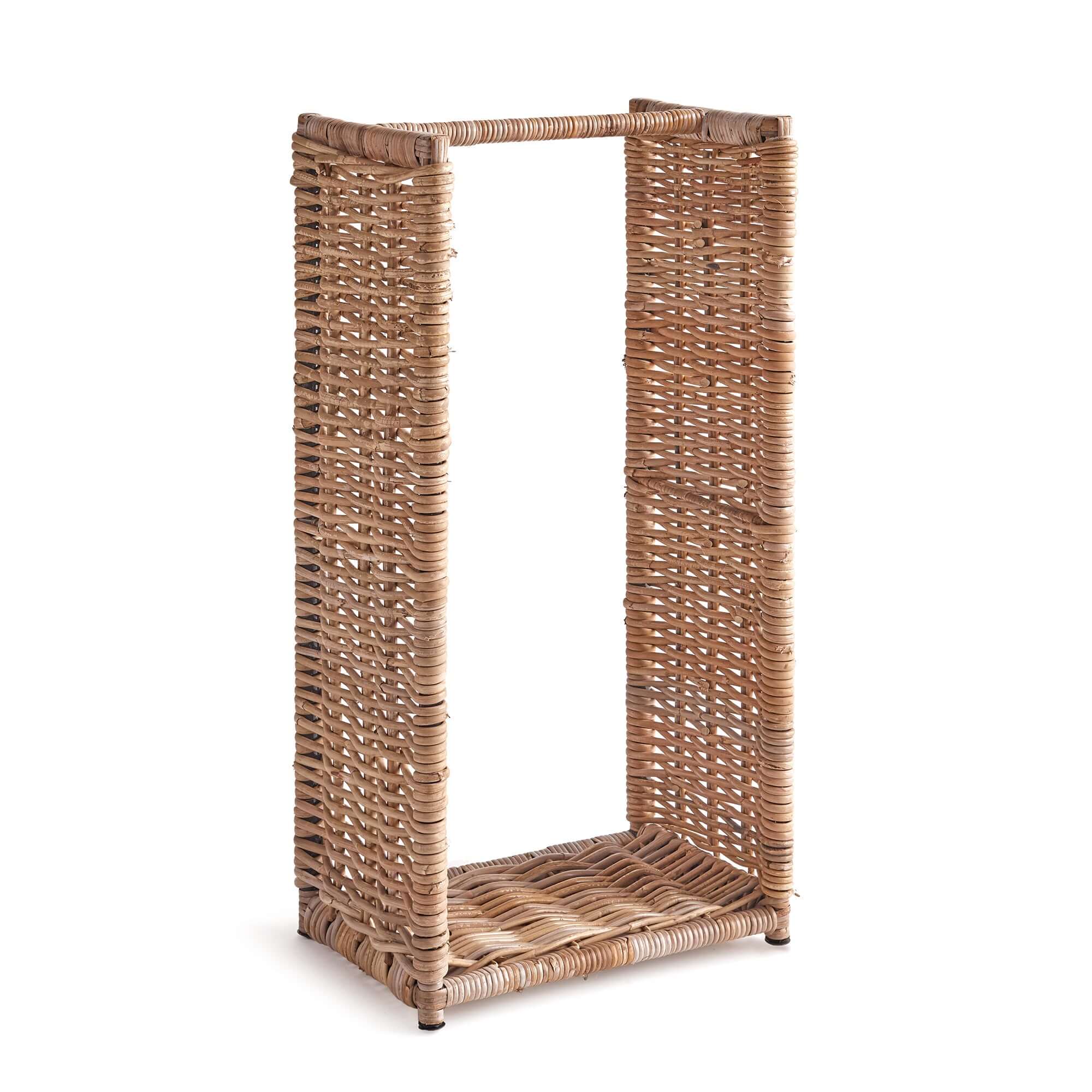 Natural Wicker Log Basket for Indoor Fireplace Storage