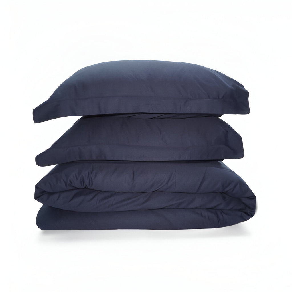 400TC Sateen Solid Cotton Round Duvet Cover Set