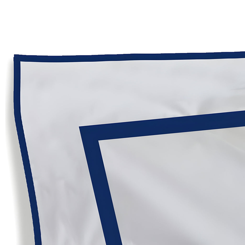400TC Embroidery & Border Cotton Sateen Solid Duvet Cover Set