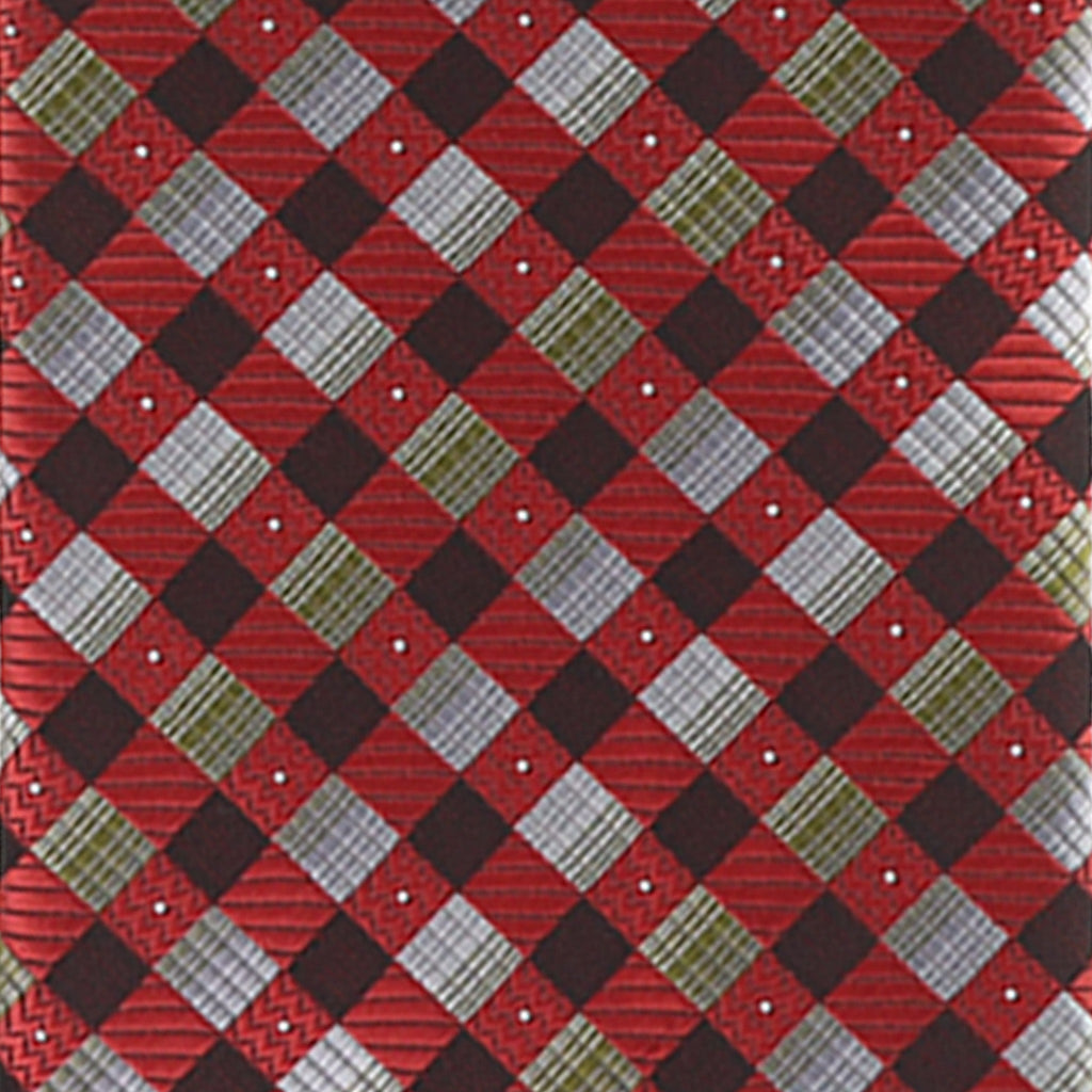 Vittorio Farina Men's Geometric Design Necktie & Pocket Square