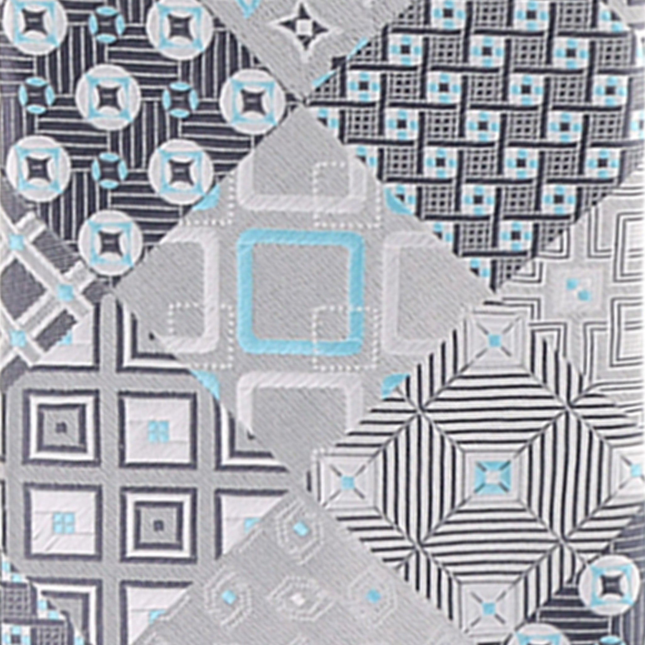Vittorio Farina Men's Geometric Design Necktie & Pocket Square