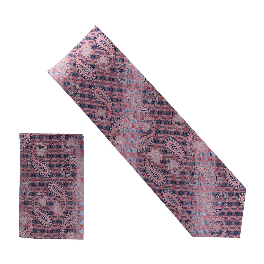 Vittorio Farina Men's Paisley Design Necktie & Pocket Square