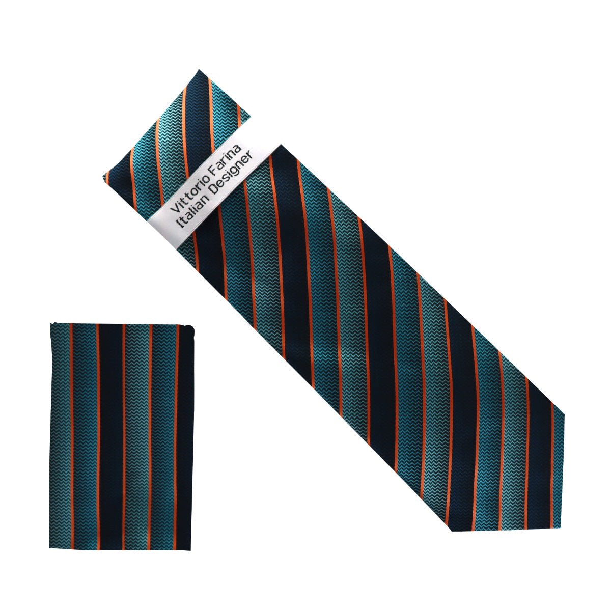 Vittorio Farina Men's Geometric Design Necktie & Pocket Square
