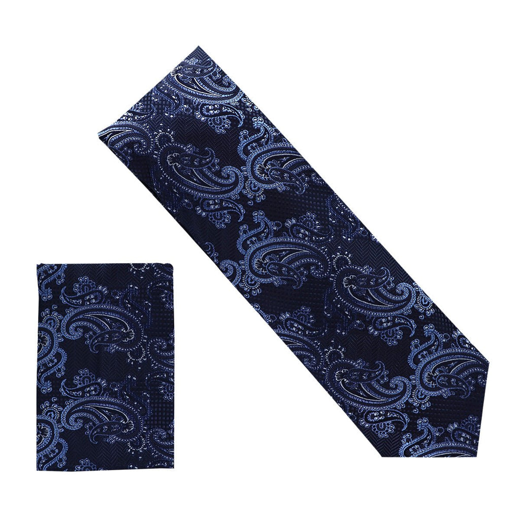 Vittorio Farina Men's Paisley Design Necktie & Pocket Square