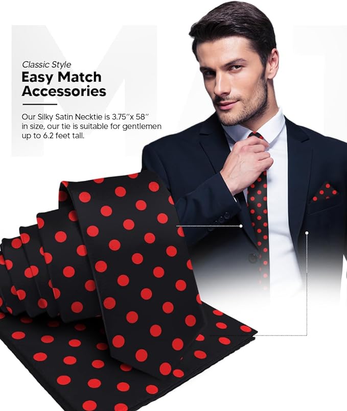 Vittorio Farina Men's Polka Dot Satin Necktie & Pocket Square