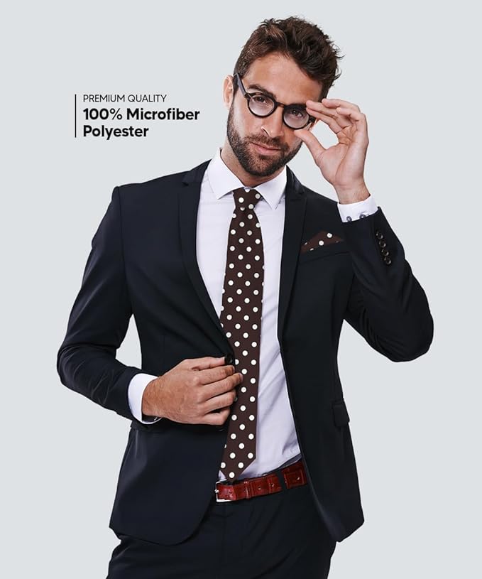 Vittorio Farina Men's Polka Dot Satin Necktie & Pocket Square