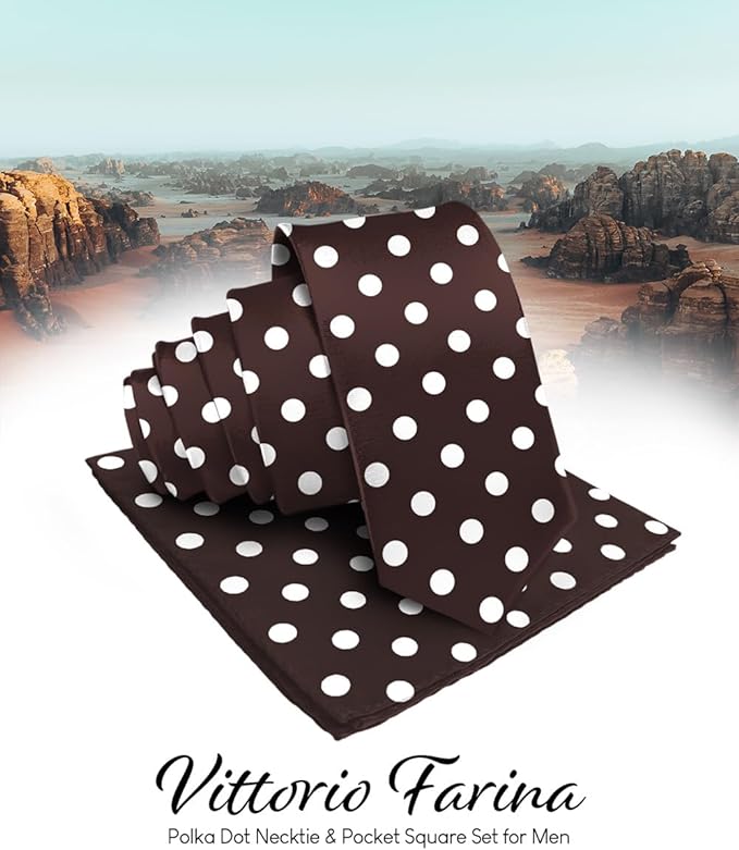 Vittorio Farina Men's Polka Dot Satin Necktie & Pocket Square