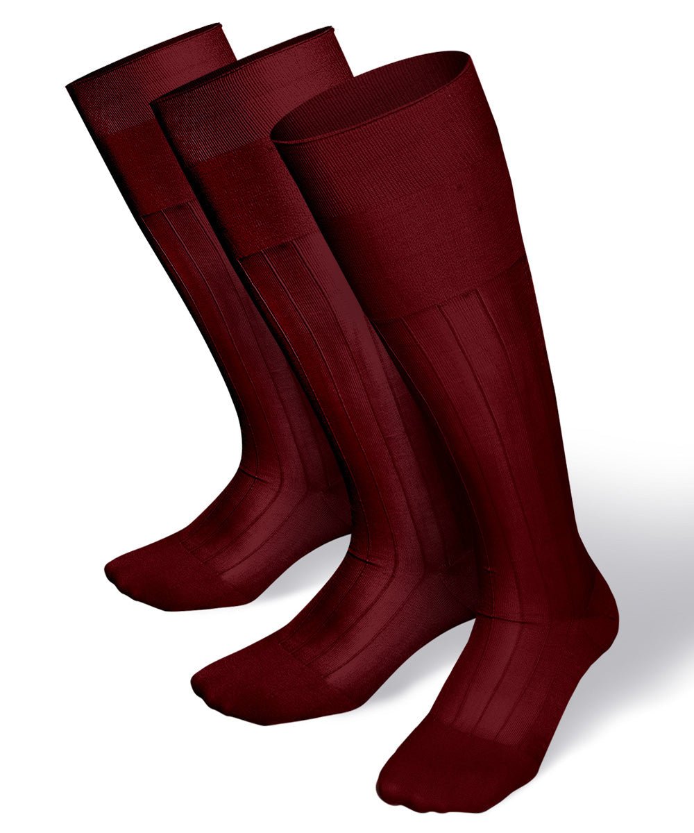 Vittorio Farina Men's Ribbed Shear Nylon Over The Calf Dress Socks